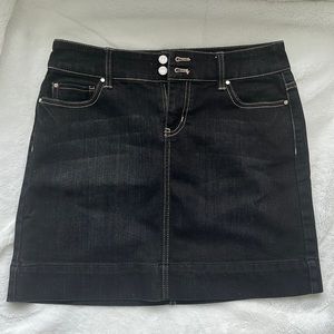 White House Black Market brand Black Jean skirt.